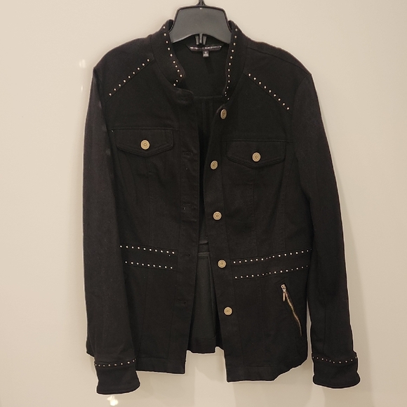 White House Black Market Jackets & Blazers - White House Black Market Black Studded Denim Jacket